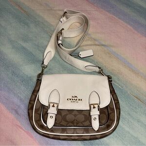 COACH Lucy Crossbody In Signature Canvas & White Leather C6781